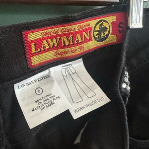 These are awesome lawman jeans with great detail with the jewels on the pockets